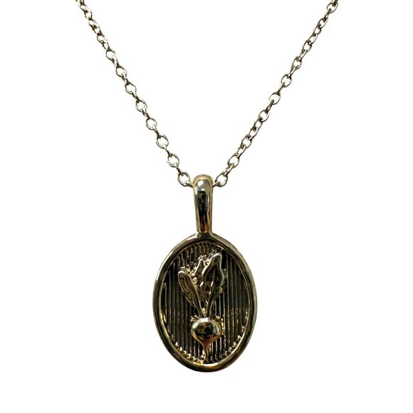 Jilly Box Radish Necklace By Sugar Blossom Gold Tone Pendant On Dainty Chain - Picture 1 of 10